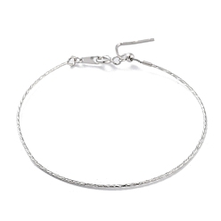 Real Platinum Plated Rhodium Plated 925 Sterling Silver Twist Round Bangles, with S925 Stamp, Real Platinum Plated, Inner Diameter: 2-1/8 inch(5.5cm)