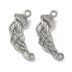 Stainless Steel Color 304 Stainless Steel Links Connector Charms, Jellyfish, Non-Tarnish, Stainless Steel Color, 25.5x12x6mm, Hole: 1.5mm and 1.6mm