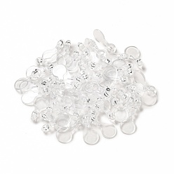 Clair Balles plates en plastique à coller, trouver des pendentifs ronds plats, clair, 16x8x5.4mm, Trou: 2mm