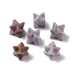 Океанический Джаспер Океан Природный яшмы, без отверстия , резной, Звезда Меркабы, 13x13.5 мм