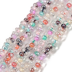 Прозрачный Стеклянные бусины с гальваническим покрытием , арахис, прозрачные, 3~4x6~7x4~5 мм, отверстие : 1 мм, около 156~158 шт / нитка, 15.35''~15.75'' (39~40 см)