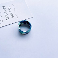 12# single Adjustable Acrylic Marble Pattern Couple Rings for Women, Light Luxury Design
