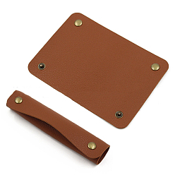 Saddle Brown Imitation Leather Handbag Handle Leather Wrap Covers, Handle Protector Strap Covers, for Craft Strap Making Supplies, Saddle Brown, 13x10cm