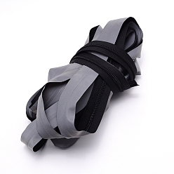 Gray Garment Accessories, PVC Closed-end Zipper, with Reflect Light Cloth, Gray, 3x0.25cm