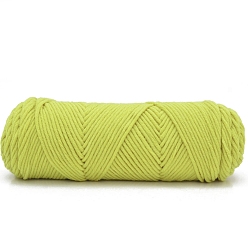 Yellow Green 100g 8-Ply Acrylic Fiber Yarn, Milk Cotton Yarn for Tufting Gun Rugs, Amigurumi Yarn, Crochet Yarn, for Sweater Hat Socks Baby Blankets, Yellow Green, 3mm