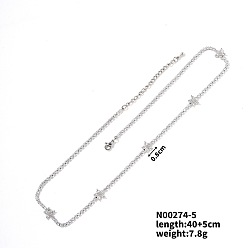 Прозрачный Европейские и американские модные ожерелья из латуни со стразами и цветами, прозрачные, 15.75 дюйм (40 см)