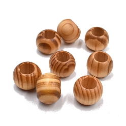 Sandy Brown Wood Large Hole Beads, Rondelle, Dyed, DIY Jewelry Accessories, Sandy Brown, 20x16mm, Hole: 10mm