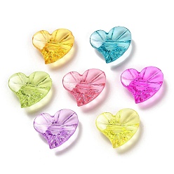 Mixed Color Transparent Acrylic Beads, Heart, Mixed Color, 25x29x9.5mm, Hole: 4mm, about: 207pcs/500g
