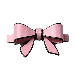 Pearl Pink Big Bowknot Acrylic Hair Berrettes, for Women Girls Hair, Pearl Pink, 65mm