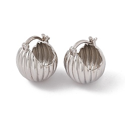 Платина Серьги-кольца из латуни для женщин, долговечный, без свинца и без кадмия, в двух словах, платина, 24.5x20x20.5 мм, штифты : 1.8 мм