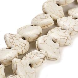 Howlite Synthetic Howlite Beads Strands, Animal, 13x18x7mm, Hole: 1.2mm, about 30pcs/strand, 14.76 inch(37.5cm)