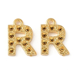 Letter R 304 Настройки горный хрусталь из нержавеющей стали кулон, золотые, Буква R, пригодный для стразов 1 мм, 8x6x1 мм, отверстие : 0.7 мм