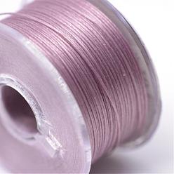 Old Rose Special Coated Polyester Beading Threads for Seed Beads, Old Rose, 0.1mm, about 50yards/roll