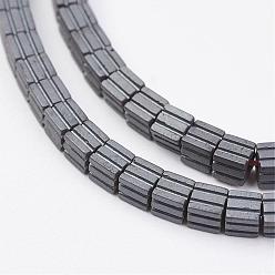 Non-magnetic Hematite Non-magnetic Synthetic Hematite Beads Strands, Frosted, Cube, 3x3x3mm, Hole: 0.5mm, about 139pcs/strand, 15.74 inch