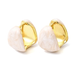 Розовый Треугольные серьги-кольца из латуни с эмалью, долговечный, без кадмия и без свинца, золотые, туманная роза, 16.5x13x16 мм