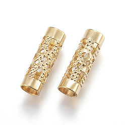 Golden Ion Plating(IP) 304 Stainless Steel Beads, Tube, Hollow, Golden, 12x4mm, Hole: 3.5mm