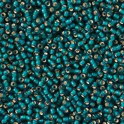 (27BDF) Silver Lined Frost Teal TOHO Round Seed Beads, Japanese Seed Beads, (27BDF) Silver Lined Frost Teal, 11/0, 2.2mm, Hole: 0.8mm, about 1110pcs/bottle, 10g/bottle