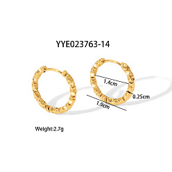 Золотой 304 стальные скрученные серьги обруча нержавеющей, золотые, 19x2.5x14 мм