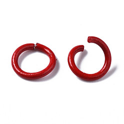 Красный Открытые прыжковые кольца из окрашенного распылением железа, красные, 18 датчик, 10.5x1 мм, внутренний диаметр: 8 мм, Около 3850 шт / 1000 г