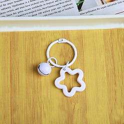 White Simple Style Acrylic Keychain, Star, White, 6.3cm