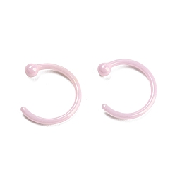 Pink Anillos de nariz de aro de cerámica de circonio biocerámico hipoalergénico, piercings en la nariz, sin decoloración y sin níquel, rosa, 9.5x8.5 mm, cabeza: 2 mm