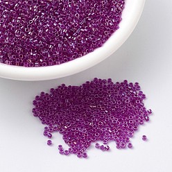 (DB1743) Хрустальный  AB с Ярко-розовой Подкладкой Бусины miyuki delica, цилиндр, японский бисер, 11/0, (дБ 1743) ярко-розовый кристалл с подкладкой, 1.3x1.6 мм, отверстие : 0.8 мм, Около 2000 шт / 10 г