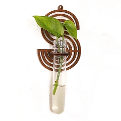 Letter S Plant Propagation Station with Wood Stand, Plant Terrarium for Hydroponics Home Hanging Decor, Letter S, 180x180x30mm