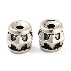 Antique Silver Eco-Friendly Brass Beads, Cadmium Free & Lead Free, Column, Antique Silver, 7.5x7x8mm, Hole: 1.8mm