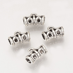 Antique Silver Tibetan Style Alloy Tube Bails, Loop Bails, Bail Beads, Cadmium Free & Lead Free, Tube, Antique Silver, 9.5x12x5mm, Hole: 1.5mm, Inner Diameter: 3mm, about 1200pcs/1000g