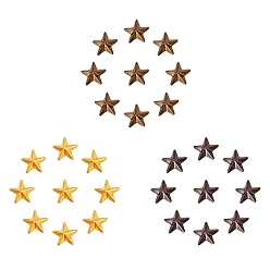 Couleur Mélangete Cabochons en laiton, étoiles, couleur mixte, 7.8~8.3mm, environ 450 pcs / ensemble