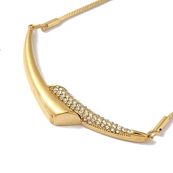 Настоящее золото 18K 304 из нержавеющей стали цепи змея ожерелья, бусины со стразами , горизонтальные ожерелья с подвесками, реальный 18 k позолоченный, 18.11 дюйм (46 см)