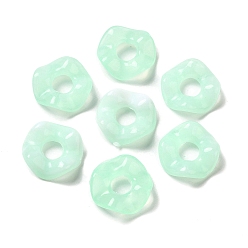 Аквамарин Прозрачные акриловые бусины, два тона, цветок, аквамарин, 13x3 мм, отверстие : 4.5 мм, о: 1770 шт / 500 г