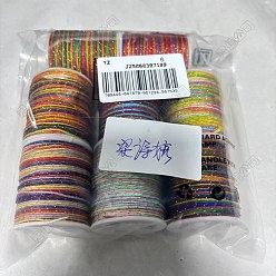 (52) Непрозрачная лаванда 8 рулоны 8 цветовые сегменты окрашенный нейлоновый металлизированный шнур, для изготовления плетеных украшений, разноцветные, 1 мм, около 16.40 ярдов (15 м) / рулон, 1 рулон / цвет