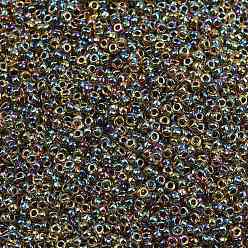 (RR343) Dark Lime Lined Peridot Миюки круглые бусины рокайль, японский бисер, 11/0, (rr 343) перидот с подкладкой из темного лайма, 11/0, 2x1.3 мм, отверстие : 0.8 мм, Около 50000 шт / фунт