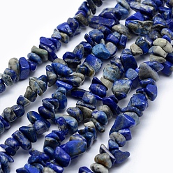 Lapis Lazuli Natural Lapis Lazuli Beads Strands, Chip, 5~8mm, Hole: 1mm, about 33 inch(84cm)