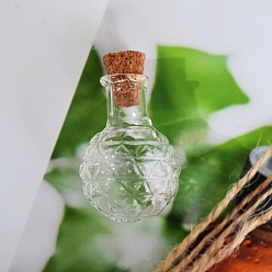 Ананас Украшение для бутылок из прозрачного стекла, стеклянные пустые бутылки желаний с пробкой, флаконы своими руками для подвесных украшений, ананас, 2.9x2 см