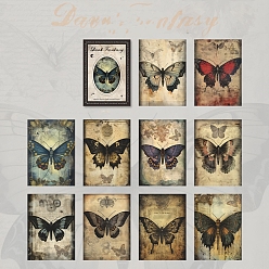 Butterfly 30 Sheets 10 Styles Gothic Style Scrapbooking Paper Pads, Decorative Craft Paper Sheets for DIY Scrapbooking, Butterfly, 140x100mm, 3 sheets/style