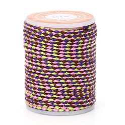 Colorful 4-Ply Polycotton Cord Metallic Cord, Handmade Macrame Cotton Rope, for String Wall Hangings Plant Hanger, DIY Craft String Knitting, Colorful, 1.5mm, about 4.3 yards(4m)/roll