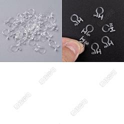 Clair 20pcs 2 styles de convertisseurs de boucles d'oreilles à clip en plastique, pour oreilles non percées, clair