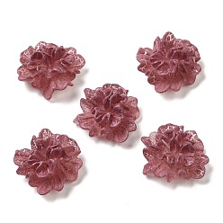 Indian Red Opaque Resin Cabochons, Flower, Indian Red, 23x24.5x11mm
