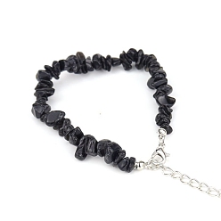 Obsidian Natural Obsidian Bead Bracelets, 8-5/8 inch(22cm)