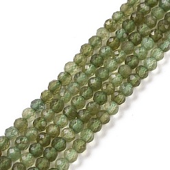 Apatite Natural Green Apatite Beads Strands, Faceted, Grade AB, Round, 3.5mm, Hole: 0.7mm, about 120pcs/strand, 15.16 inch(38.5cm)