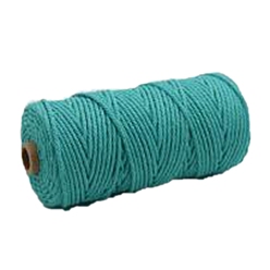 Turquoise Cotton String Threads, Macrame Cord, Decorative String Threads, for DIY Crafts, Gift Wrapping and Jewelry Making, Turquoise, 3mm, about 109.36 Yards(100m)/Roll