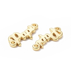 Real 18K Gold Plated Eco-Friendly Rack Plating Brass Connector Charms, Long-Lasting Plated, Lead Free & Cadmium Free, Word Papi, Real 18K Gold Plated, 6x15x1.5mm, Hole: 1.2mm
