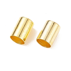 Golden Brass Cord End Caps, Column, Golden, 7x5mm, Hole: 4mm