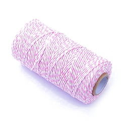 Pearl Pink Cotton String Threads, for DIY Crafts, Gift Wrapping and Jewelry Making, Pearl Pink, 2mm, about 109.36 Yards(100m)/Roll