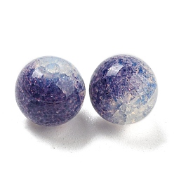 Dark Slate Blue Transparent Spray Painting Crackle Glass Beads, Round, Dark Slate Blue, 10mm, Hole: 1.6mm, 200pcs/bag