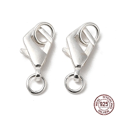 Silver 925 Sterling Silver Lobster Claw Clasps, with Jump Rings and 925 Stamp, Silver, 11x6.5x2.5mm