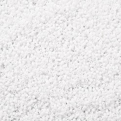 Белый Цилиндрический бисер, матового цвета, единый размер, белые, 2x1.3~1.5 мм, отверстие : 0.8~1 мм, около 40000 шт / упаковка, 450 г / мешок
