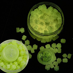 Green Yellow Luminous Sealing Wax Particles, for Retro Seal Stamp, Cat Paw Print, Green Yellow, 9x9mm